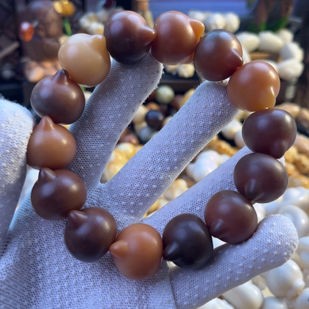 菩提根/象牙果手串-菩提猫头11/颗-2颗飞