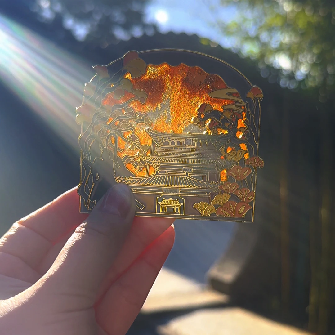 天津蓟州独乐寺原创金属流沙冰箱贴礼品纪念品送礼佳品文创