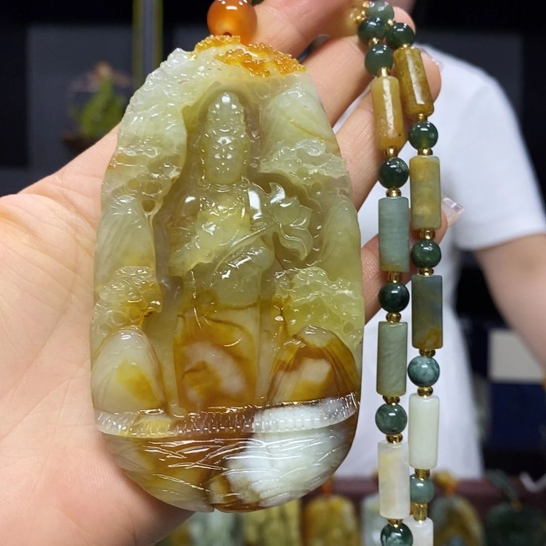 岫玉未镶嵌挂件吊坠