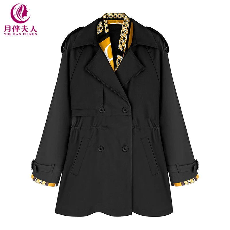 月伴夫人 2025春秋季新款大码法式英伦风时尚休闲风衣外套76062