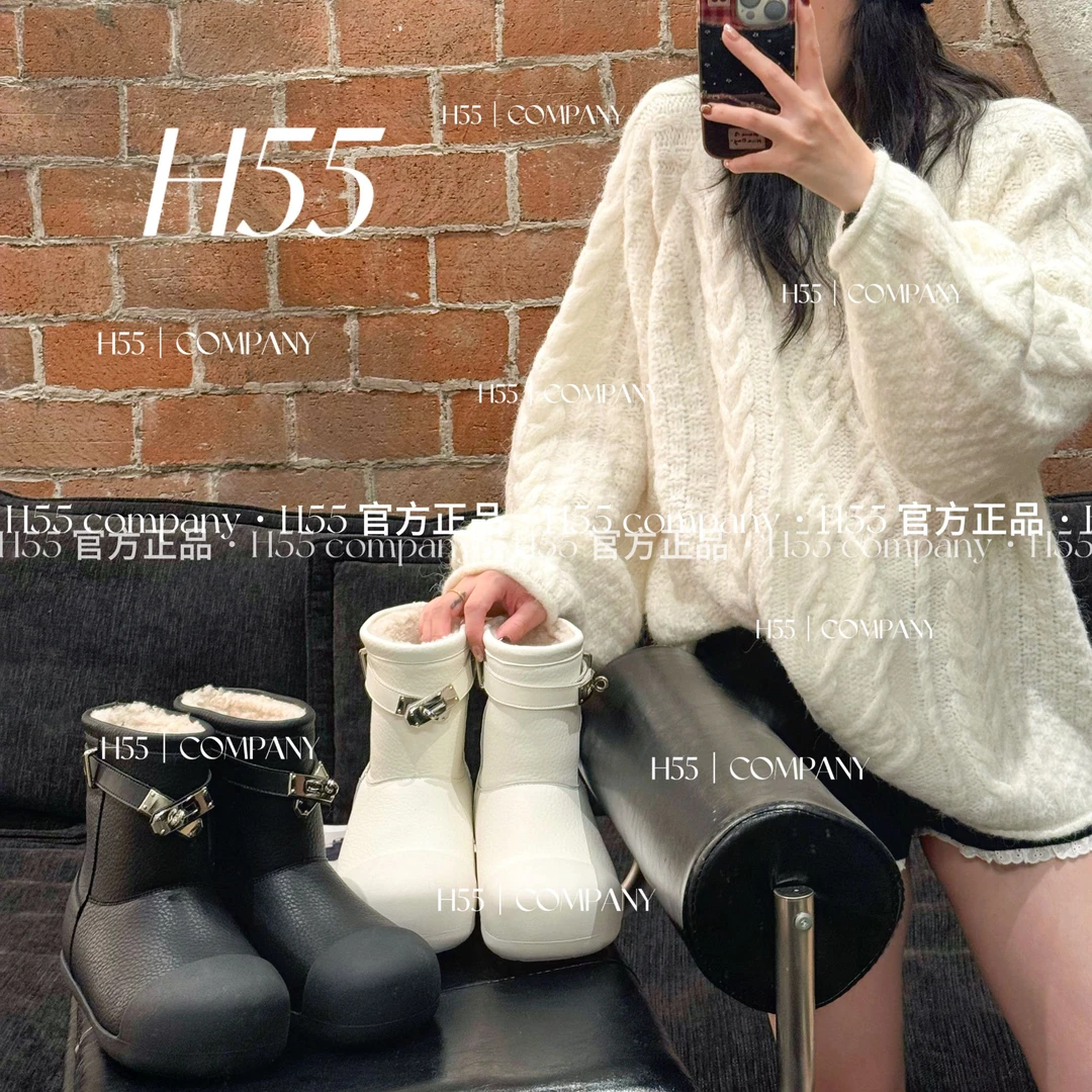 H55女鞋熊掌千金850g重磅款防水防油凯莉扣雪地靴31-2972【Huang】