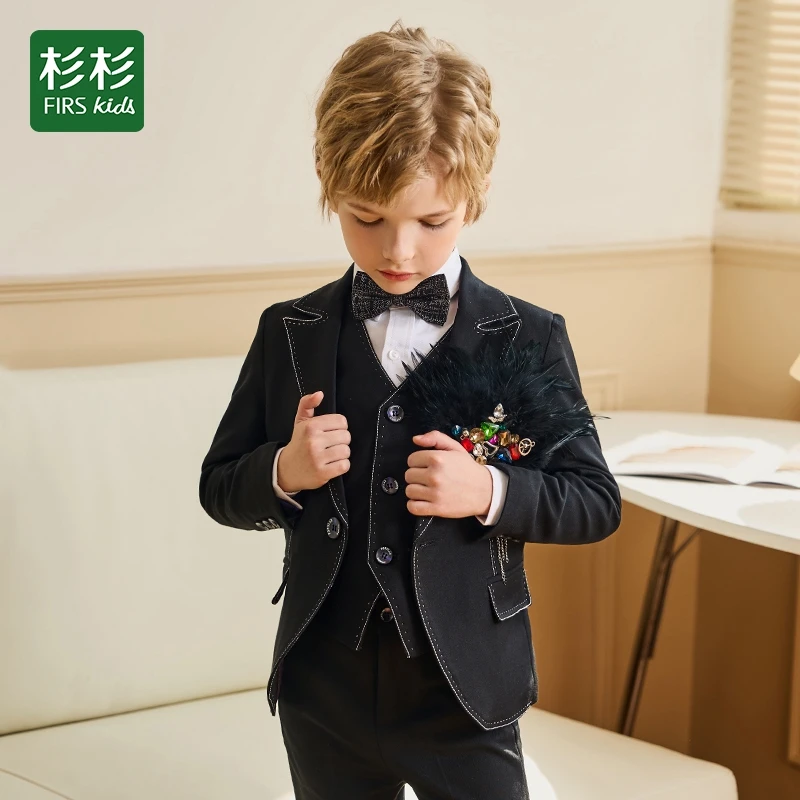 FIRS kids/杉杉男童西服礼服纯色极简风小西装英伦小西服主持人