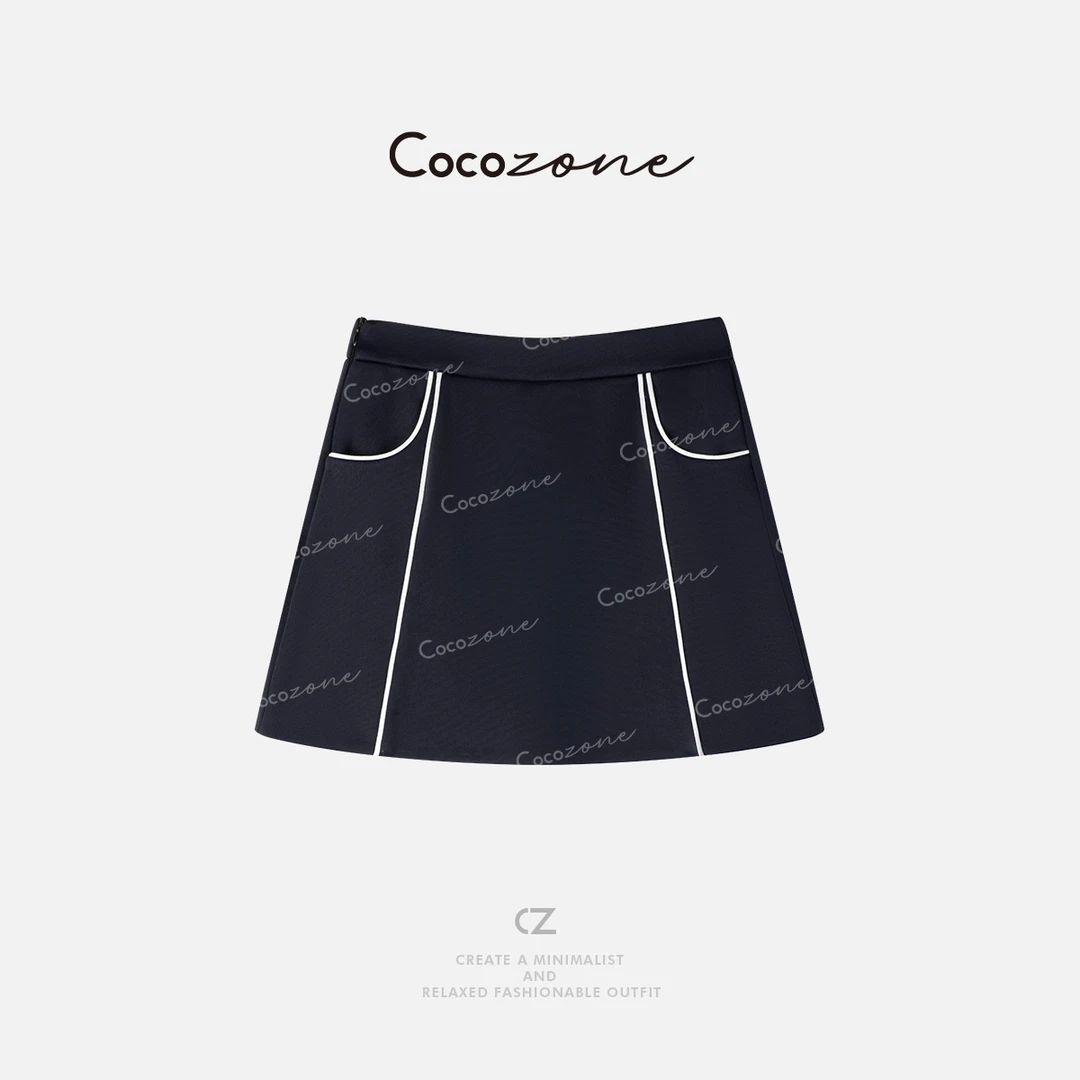 COCO ZONE 刘一一“丽兹的早餐”早春显瘦百搭A字短裙ACD1A0149