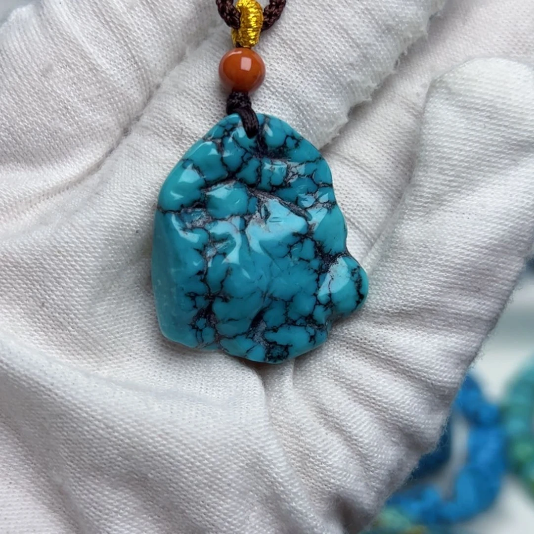 绿松石珠宝奇石未镶嵌偶***品