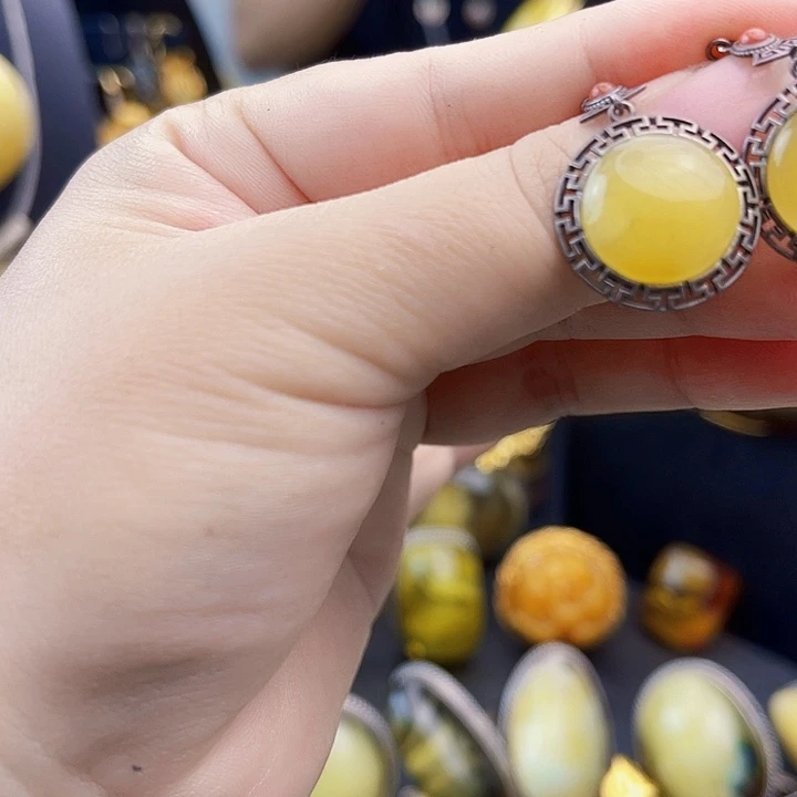 琥珀银S925镶嵌裸石