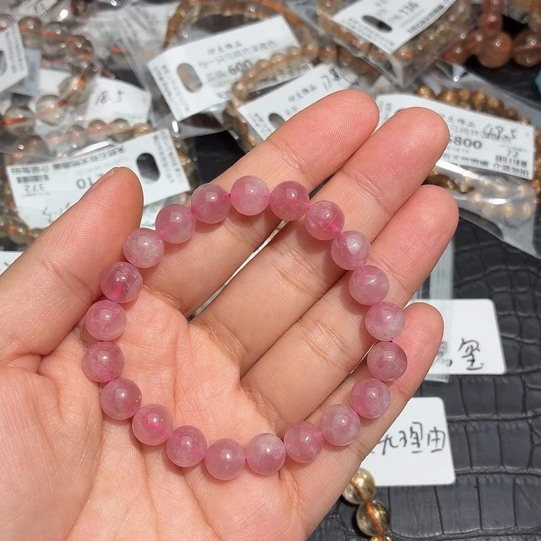 水晶手链未镶嵌粉水晶9