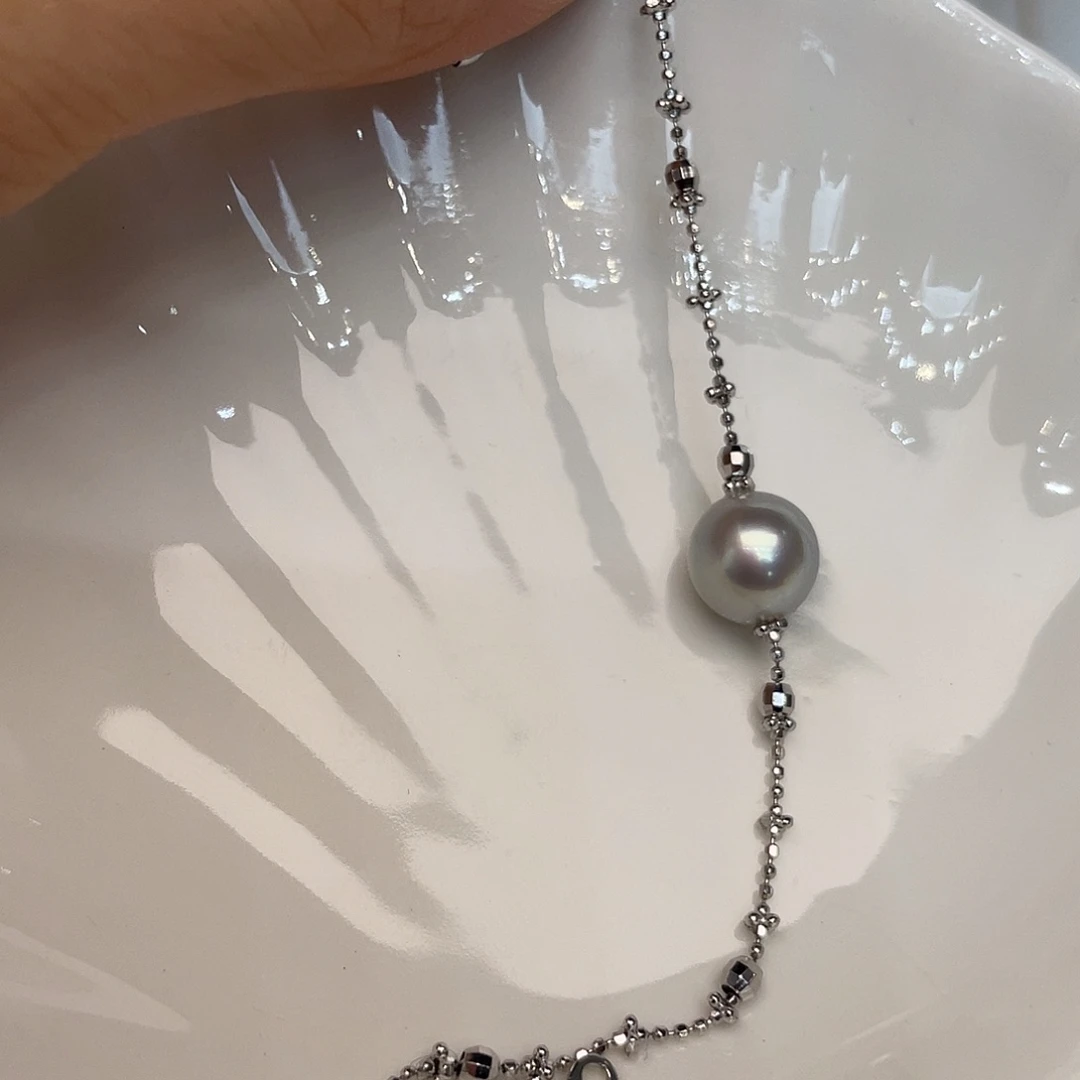 海水珍珠银S925镶嵌手绳