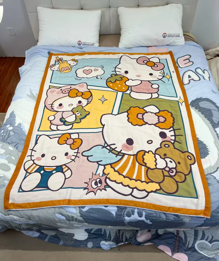 【猫咪公主】120*150cm多层纱棉被纯棉柔软透气亲肤泡芙被