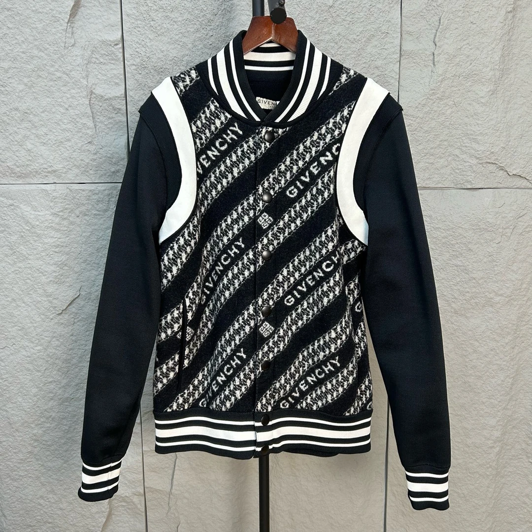 99新 Givenchy/纪梵希 经典黑白羊毛棒球服 M码 ys000716