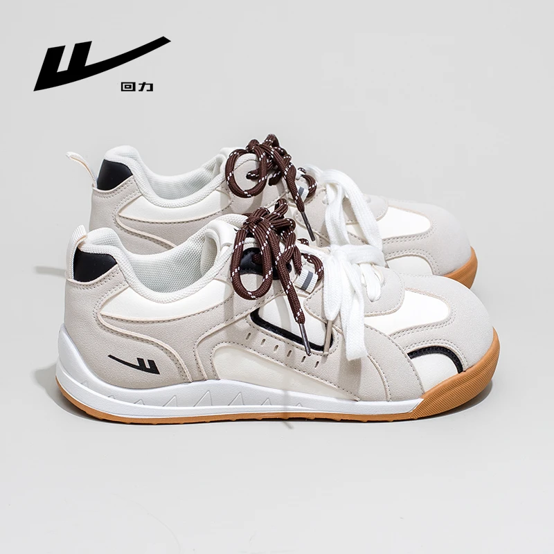 回力百搭板鞋女2025秋季新款复古拼色徳训鞋设计感泡芙小白鞋学生