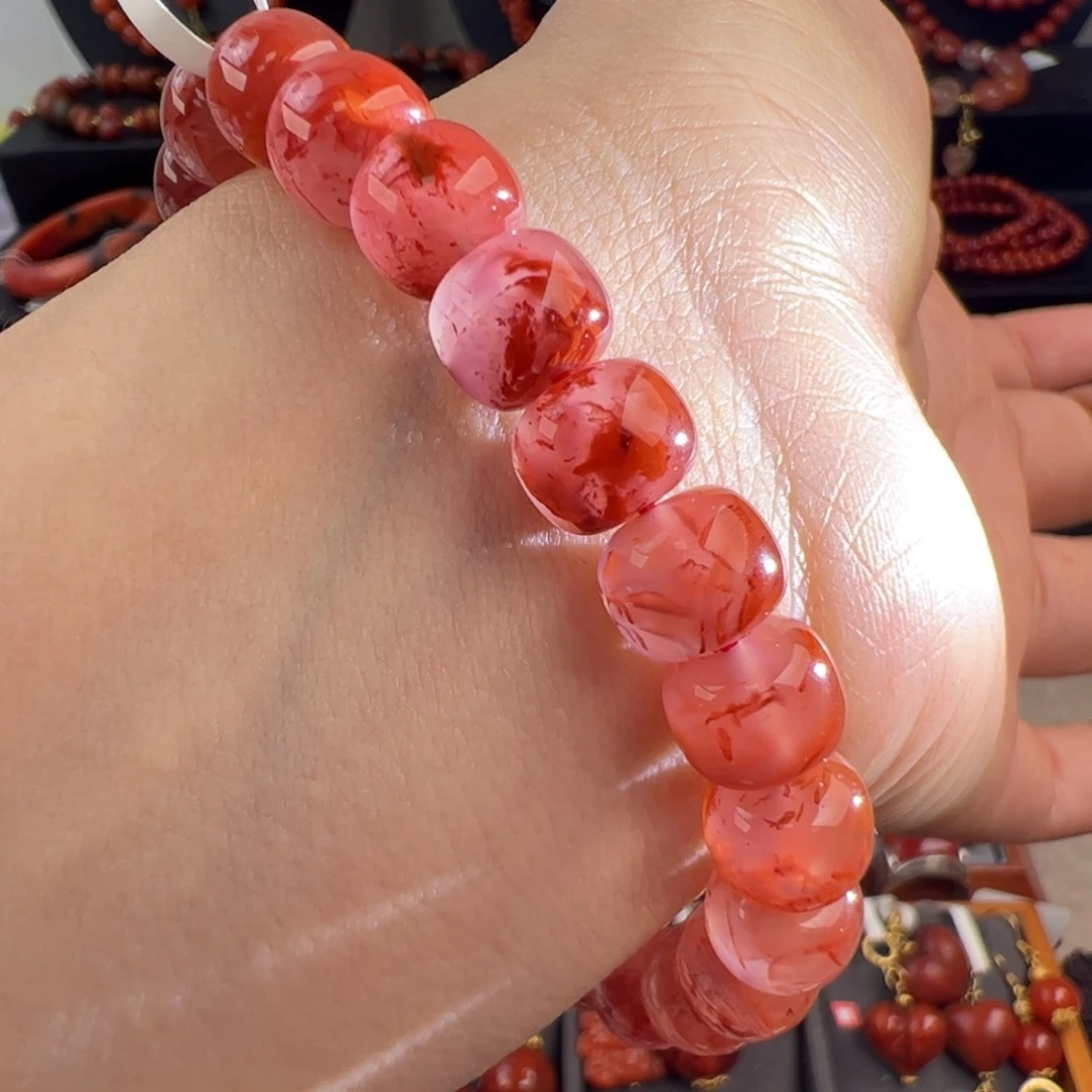 南红玛瑙未镶嵌（飘花妖花老型9mm