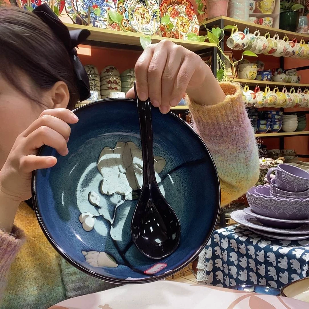 瓷片1个汤碗1个汤勺正品福利