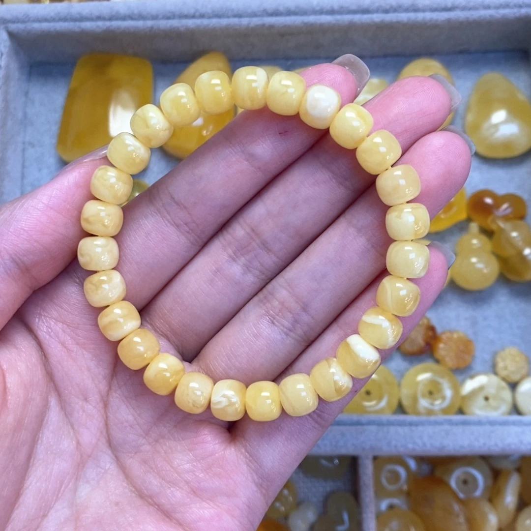 琥珀颈饰未镶嵌精工老型单圈8+