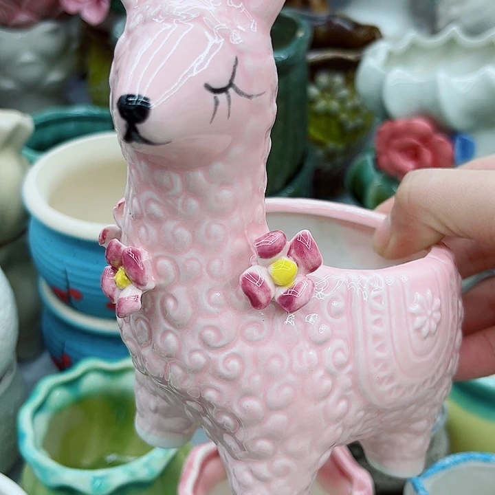 多肉绿植陶瓷花盆9.9包邮，有孔