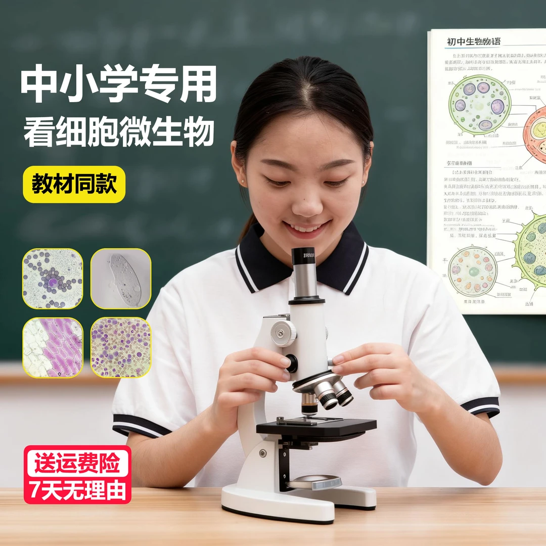 中小学生专用高清光学显微镜可看微生物用于生物实验中考