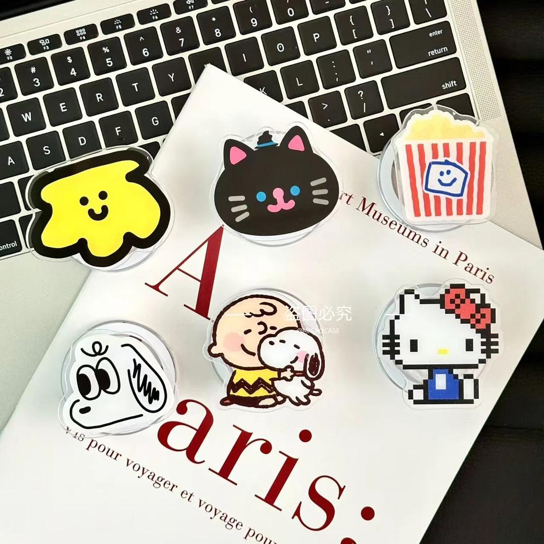 小众定制KT猫笑脸猫咪适用MagSafe磁吸支架手机强力吸附新潮款女