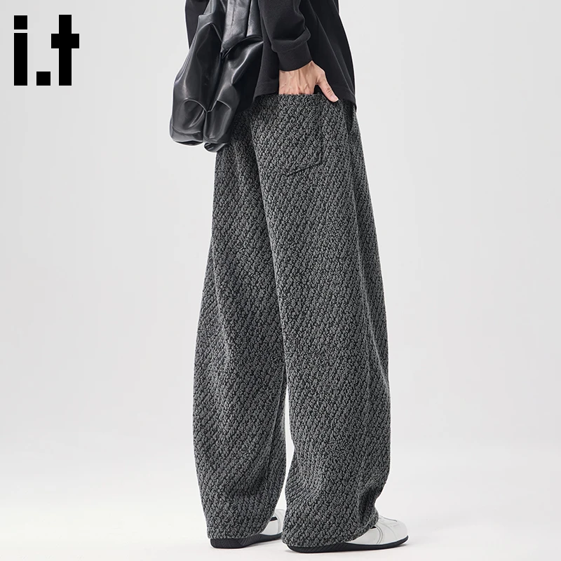 i.t:CHOCOOLATE美式休闲裤男士秋冬新款高级感宽松痞帅潮牌弯刀裤