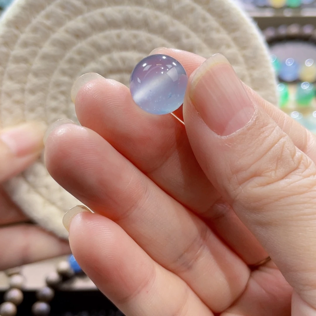 翡翠未镶嵌手链梦幻蓝