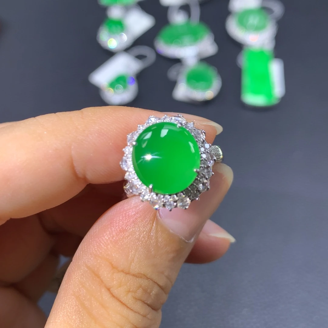 翡翠戒指18K金镶嵌两用款