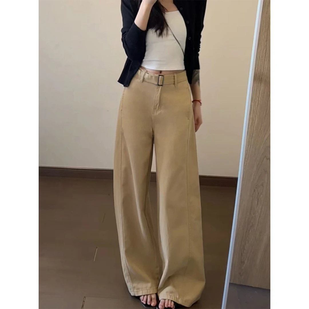 一【 Sodden studio搜点美搭】美式复古卡其弯刀休闲牛仔裤高腰宽松