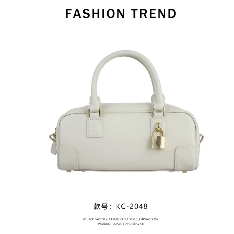 保龄球包包单肩拉链单肩款包包KC-2048-白色24*9*11