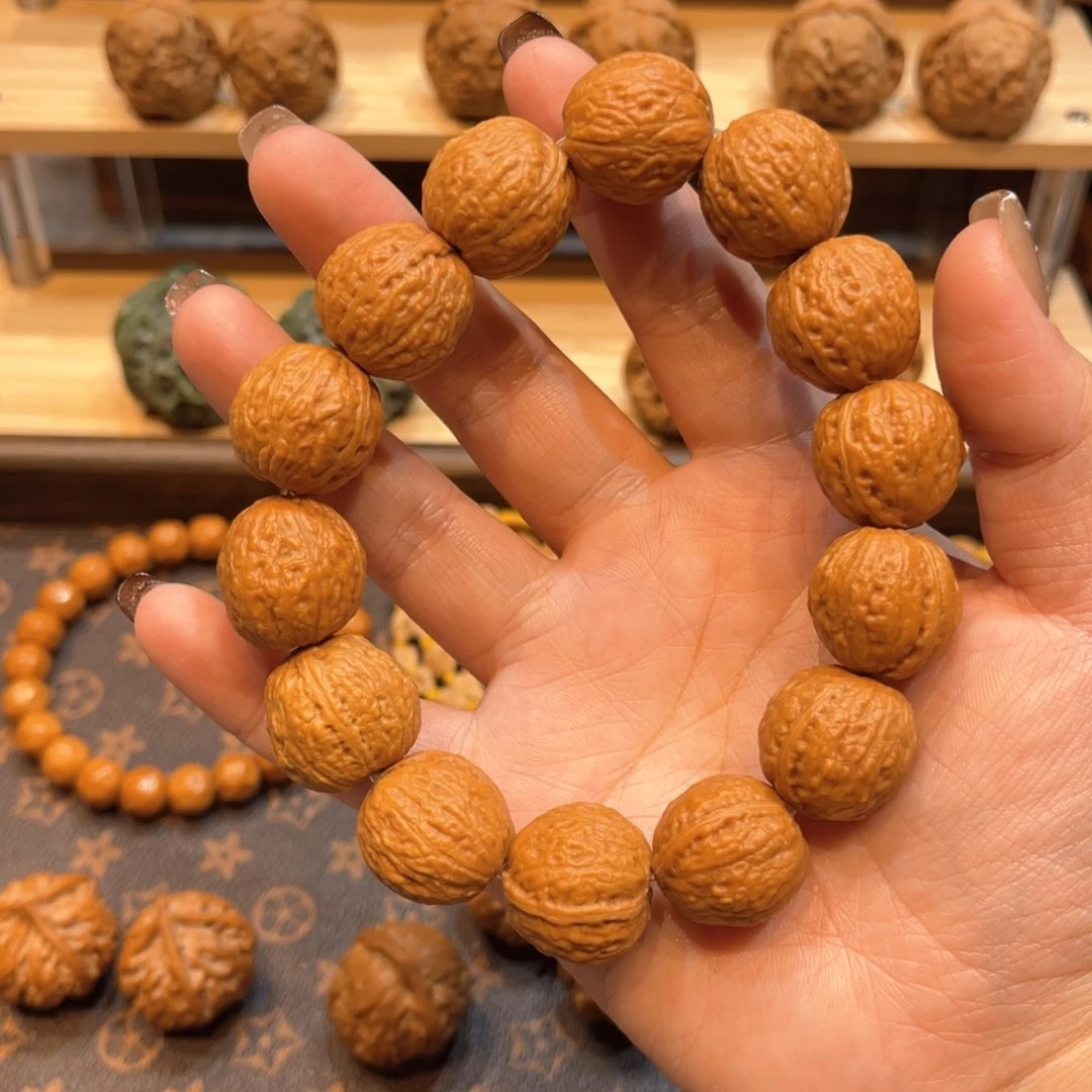 文玩核桃把件小金球手串