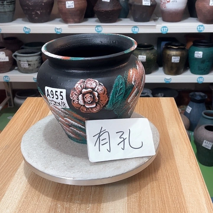 红陶手工制作工艺花盆