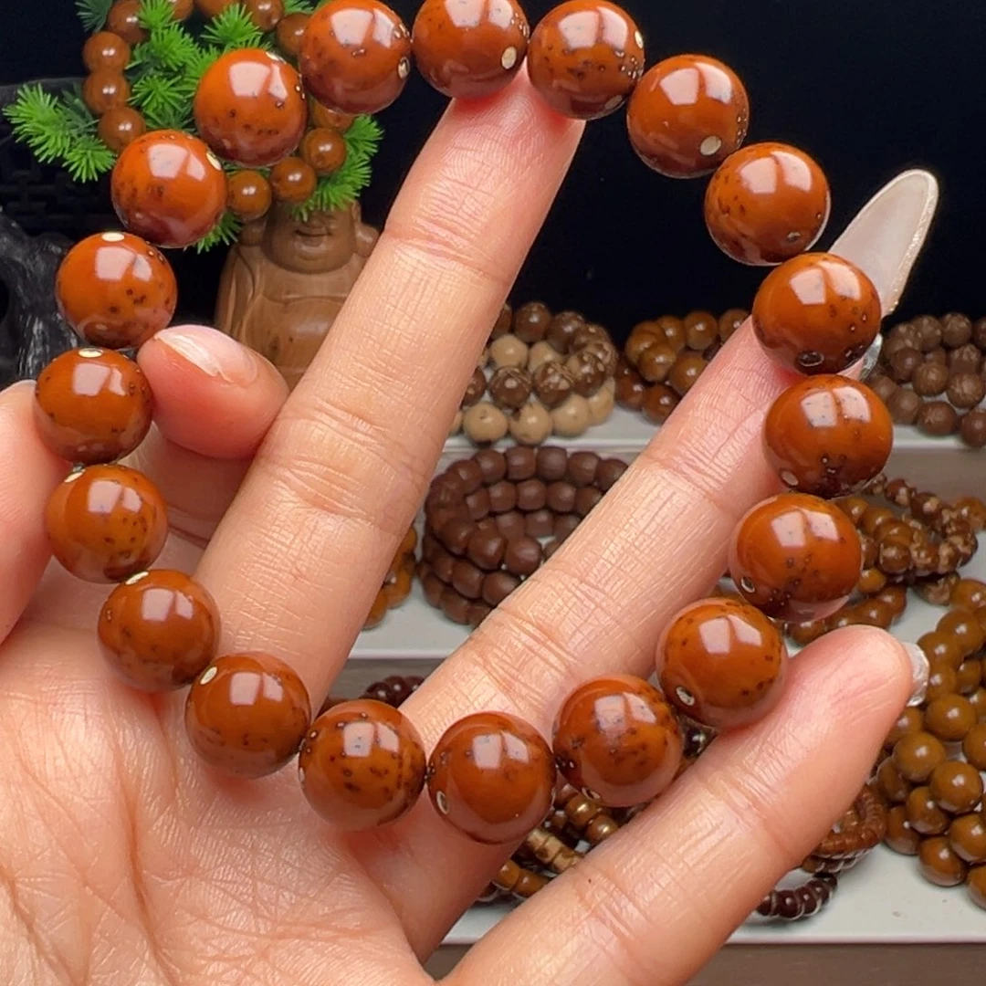 紫金鼠手串卡11.5半实心光珠