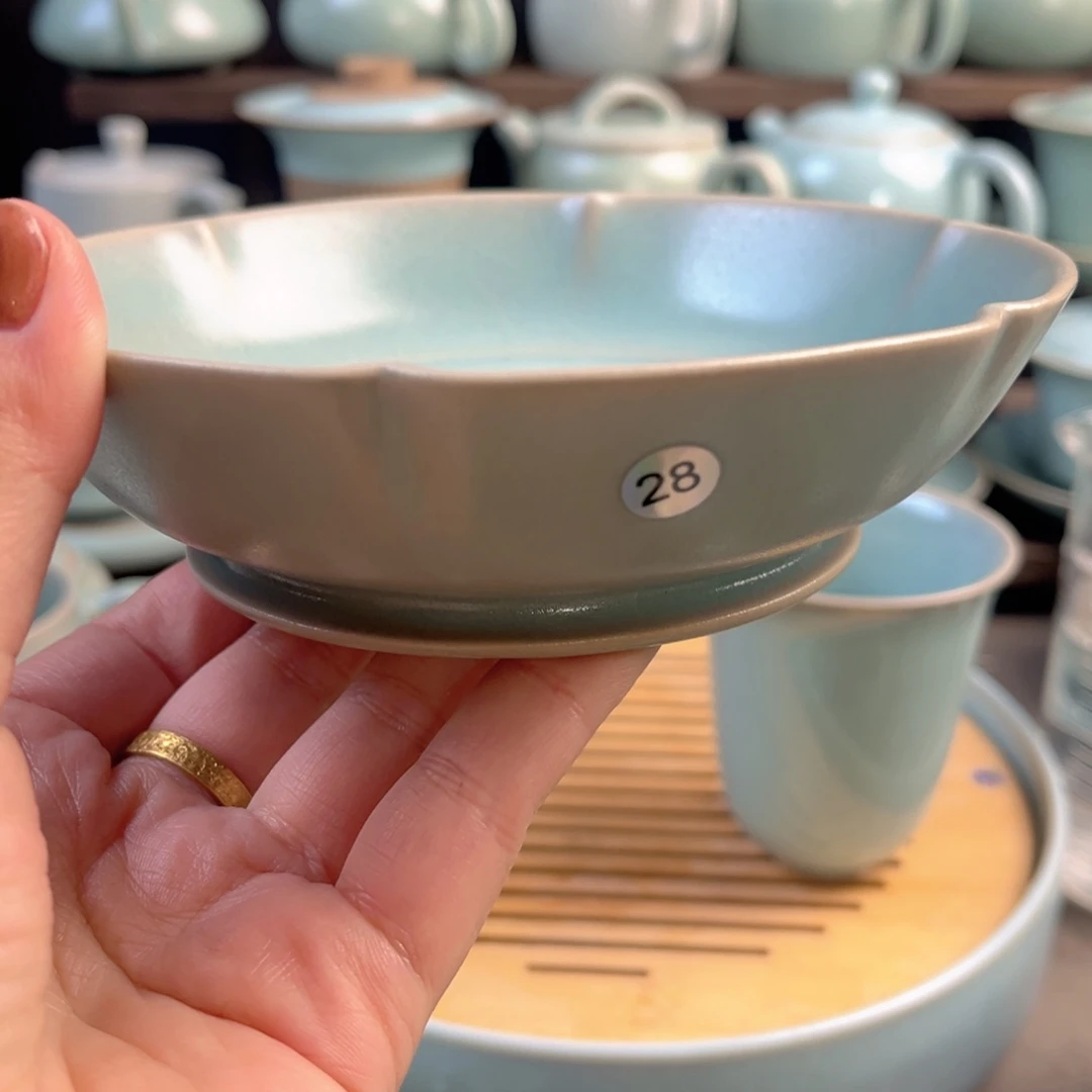 摆件陶瓷仿古釉葵口洗介意勿拍