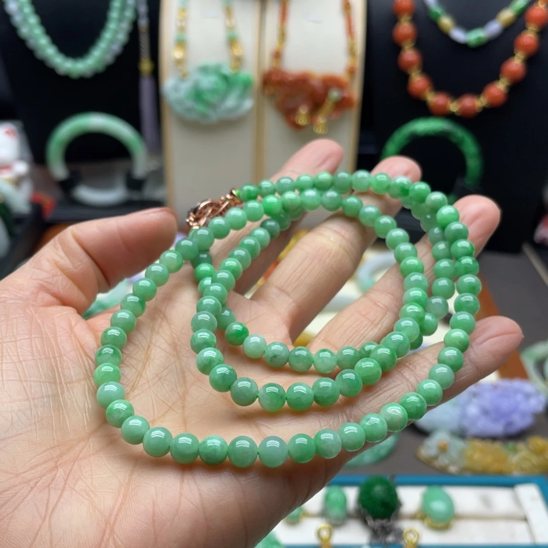 翡翠未镶嵌颈饰翡翠项链