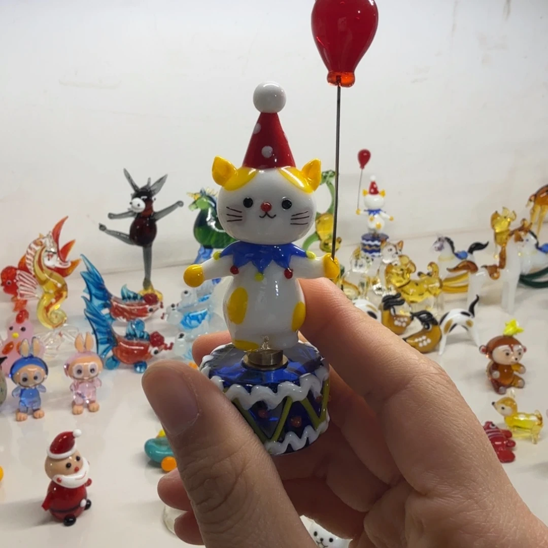 手工艺品琉璃旋转气球小猫