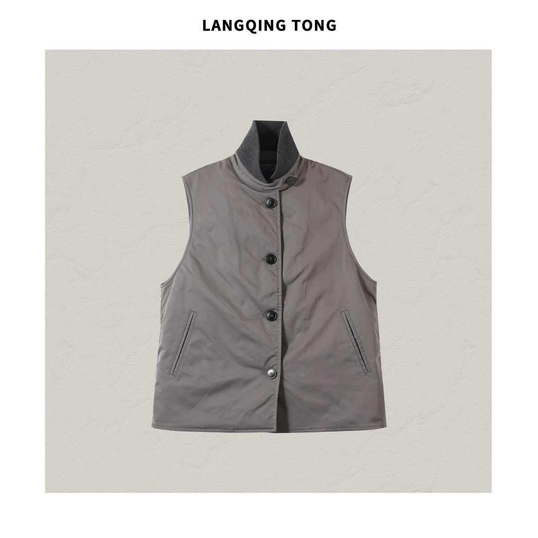 LANGQING 潘尼雅灰色休闲舒适棉马甲43612#商品图