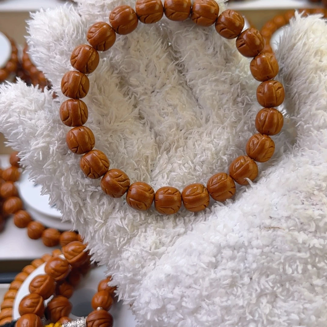 桃核手串独***城龙纹桃核老型桶珠一道筋