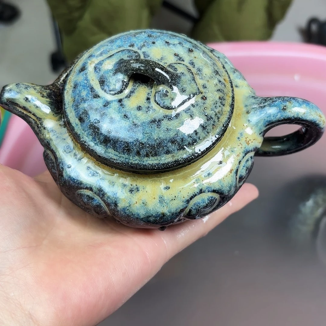 壶柴烧紫砂如意仿古