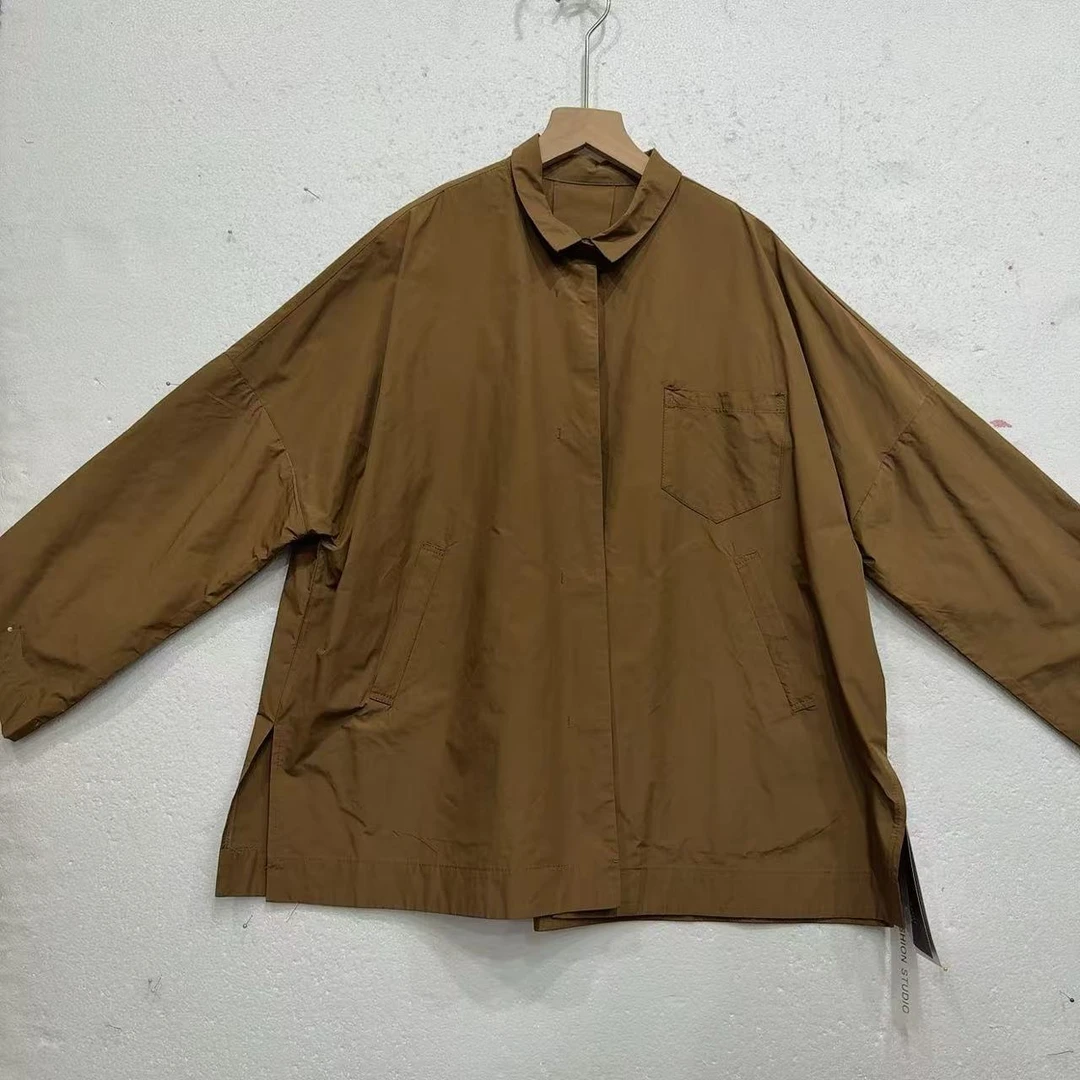 FL女薄款极简风宽松型常规款春秋长袖上衣【3134】