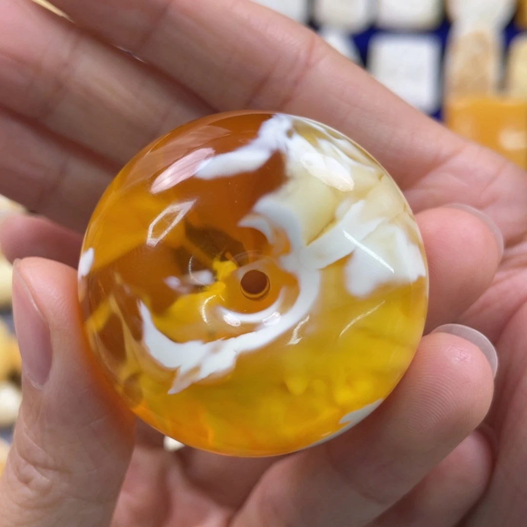 蜜蜡裸石未镶嵌琥珀蜜蜡平安扣吊坠