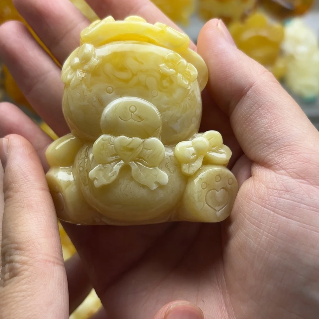 蜜蜡裸石未镶嵌蜜蜡吊坠打孔不退换