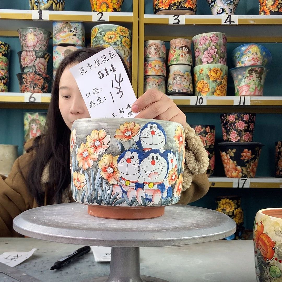 陶景德镇手工花盆514