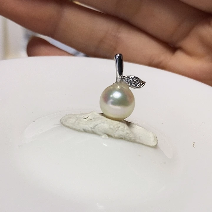 海水珍珠银S925镶嵌吊坠(不含链)