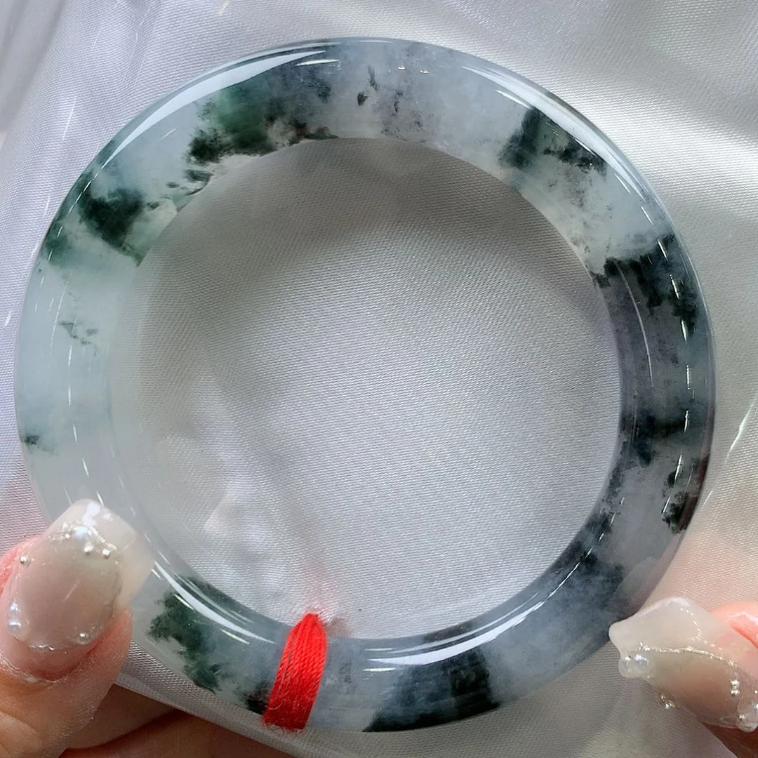 翡翠未镶嵌手镯54.2圆条