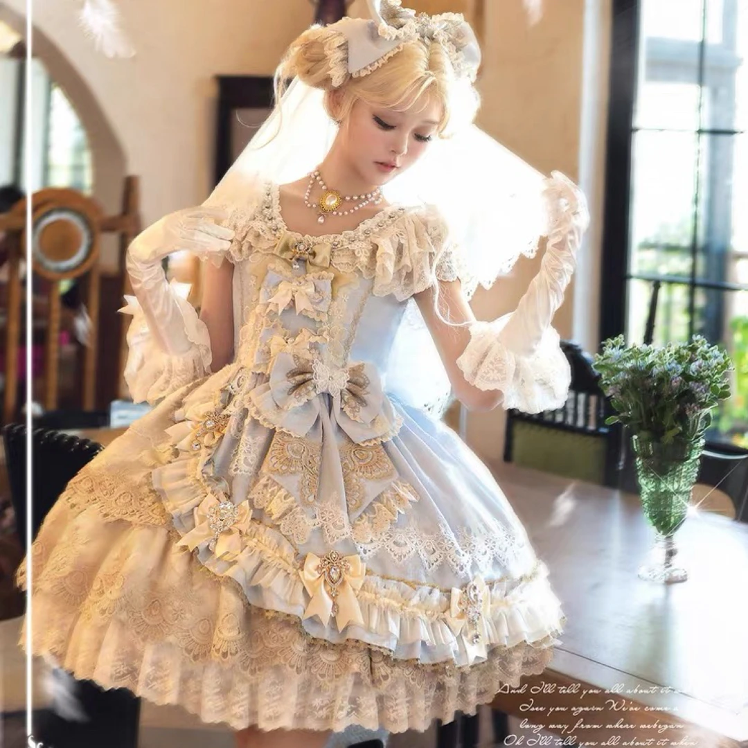 【永恒之心】花嫁实体店现货Lolita芭蕾风jsk吊带连衣裙玻利查理