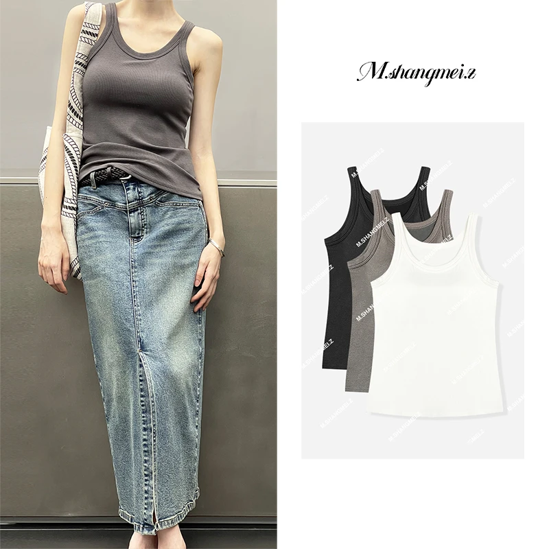 M.SHANGMEI.Z/沐熙【巨好穿的胸垫背心】美大哥凉感三色背心X032230