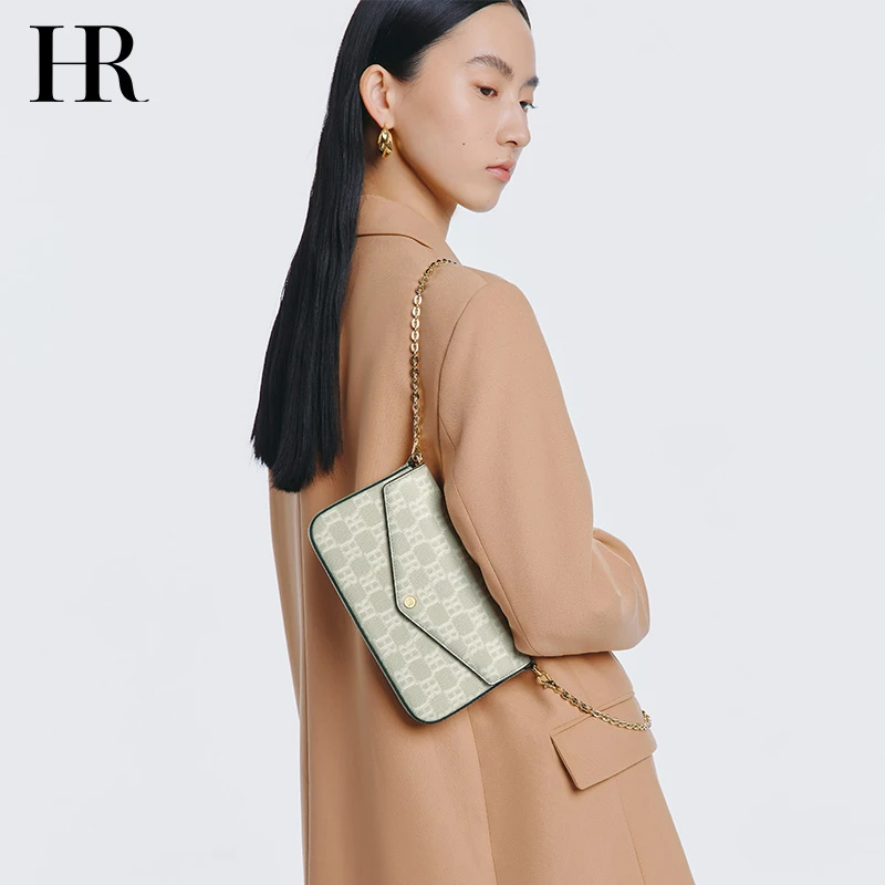 HR赫莲娜女包印花信封包链条包时尚百搭单肩斜挎小包轻奢女包