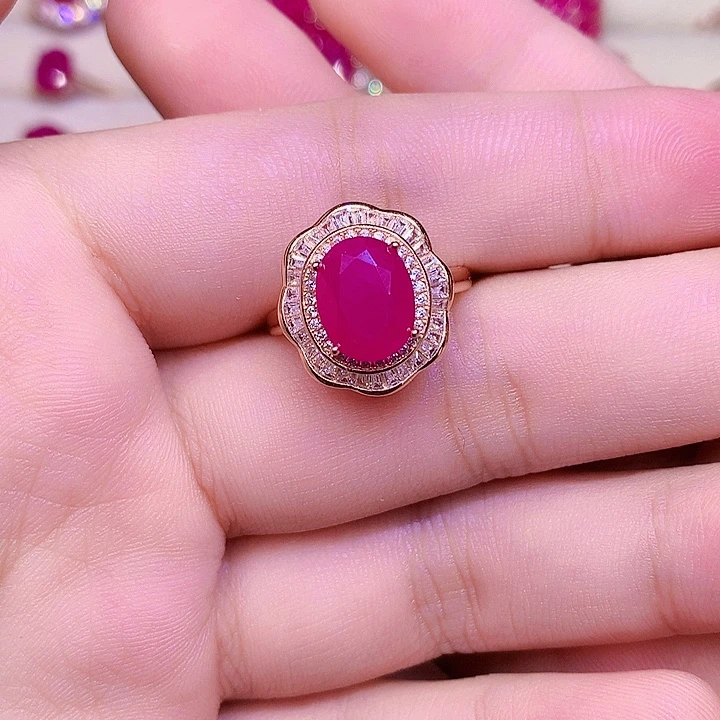 银S925镶嵌红宝石戒指