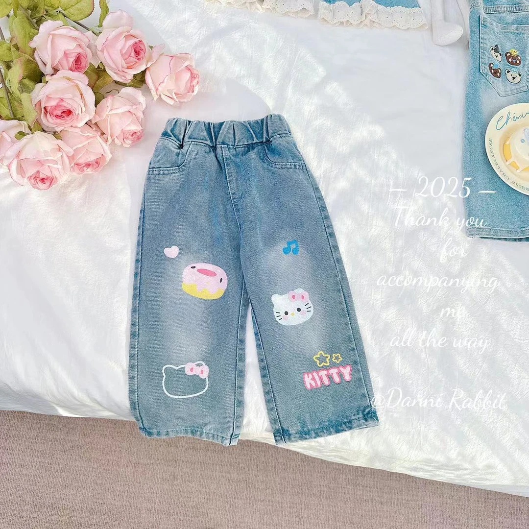 *2025春款怒推+可爱趣味*新品儿童卡通牛仔裤 D-G23