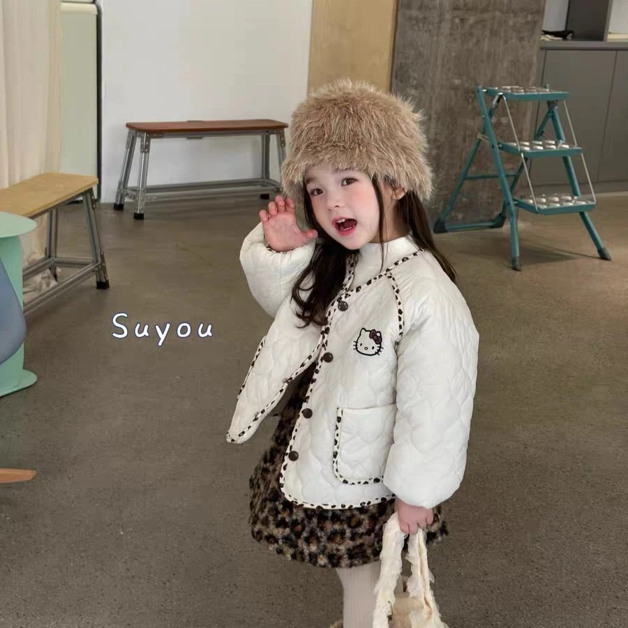 女童棉服秋冬款2025新款洋气女宝宝冬季加绒加厚棉袄儿童冬装棉衣