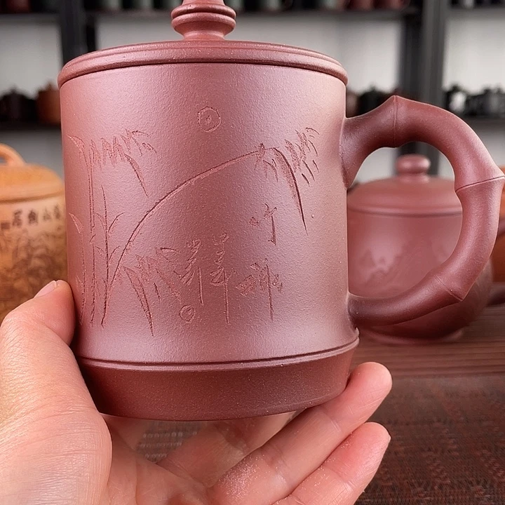 茶杯紫砂宜兴原矿紫砂盖杯