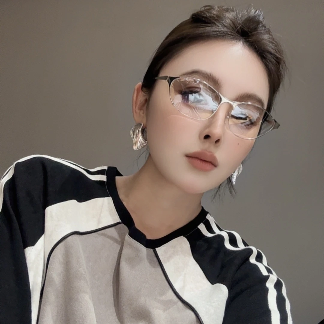 MUZI-12006#韩系时尚猫眼复古高级感眼镜