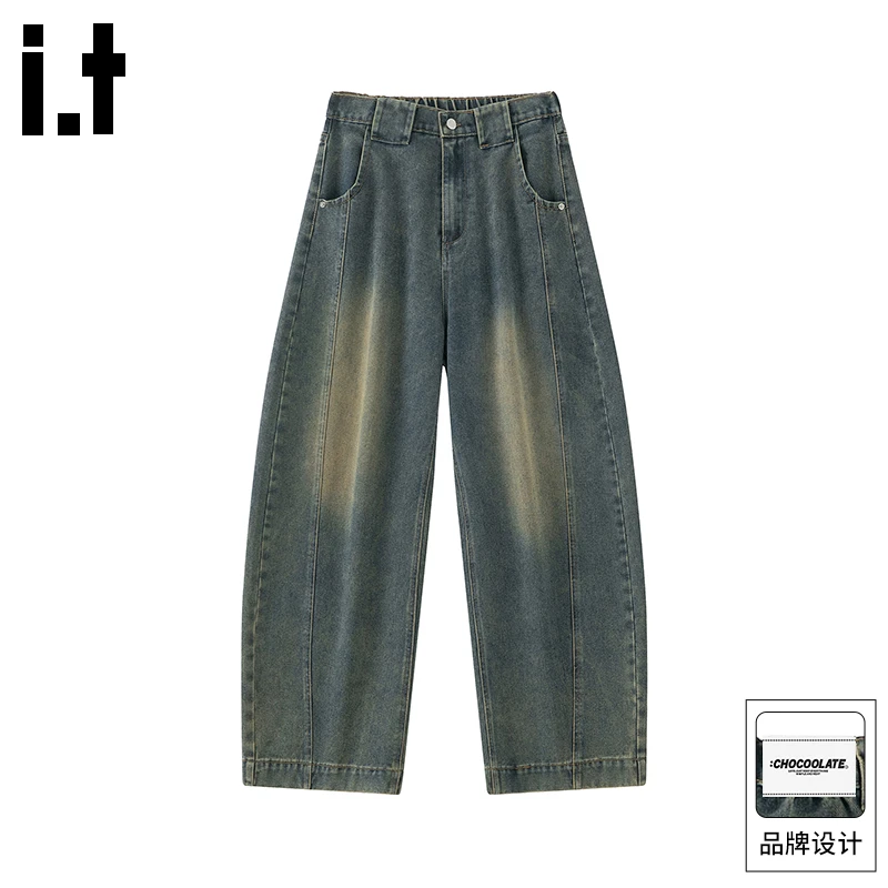 it：CHOCOOLATE复古弯刀牛仔裤男2025年新款春秋潮牌阔腿休闲长裤