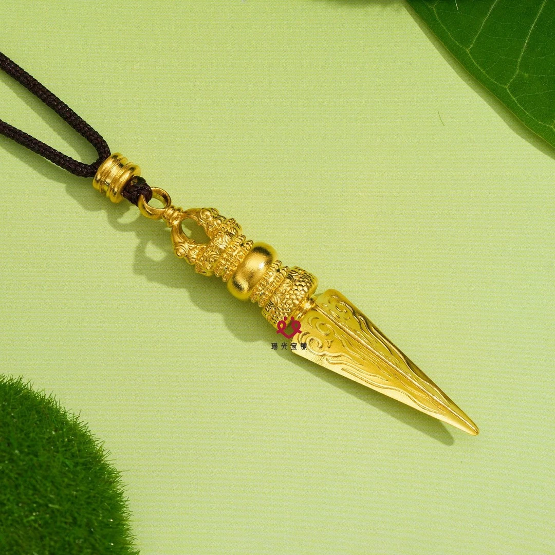 吊坠足银 降魔金刚橛 古法新国风复古时尚情侣款挂坠祈福平安吉祥